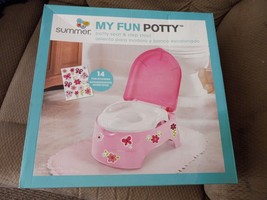 My Fun Potty Summer 3in1 Potty Seat/Step Stool  14 Fun Stickers Pink New in Box - £19.78 GBP