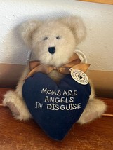 Boyd’s Bears Tan Plush Holding Blue Heart Moms Are Angels In Disguise Teddy Bear - £8.83 GBP