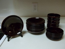 Crate &amp; Barrel Japan Stoneware ~ 18 Pieces Copper Speckled ~ Bowls - £56.91 GBP