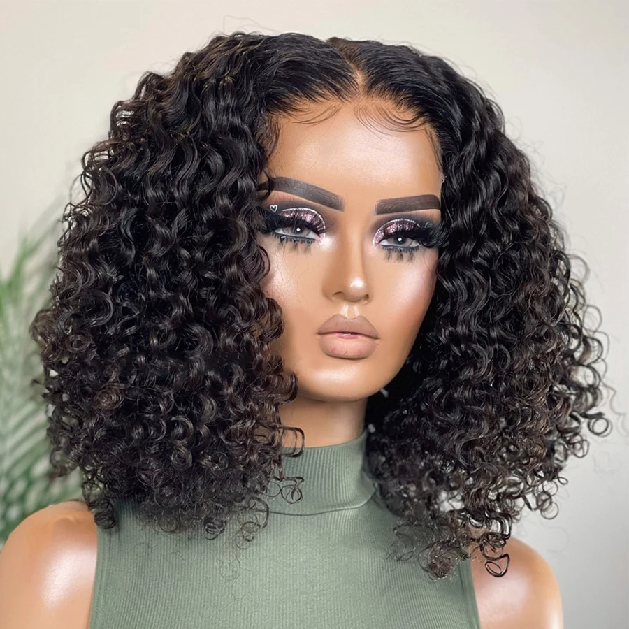 Wear And Go Bob Wig Short Curly Human Hair Wigs Glueless Preplucked Human Wi - £59.91 GBP+