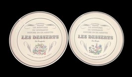 Vintage Gien France Le Gourmand Les Desserts Plates Set 6 – 8.75" Hand-Painted image 2