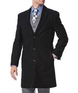 Mens Trench Coat Haggar Black Classic Fit Melton Wool Blend Jacket $295-... - £101.99 GBP