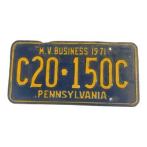 Pennsylvania 1971 M. V. Business License Plate Tag Number C20-150C Penna... - $28.04