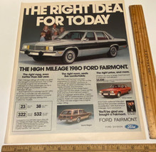 Vintage Print Ad Ford Fairmont Squire Wagon Sedan Family Car 1970s Ephemera - $14.69