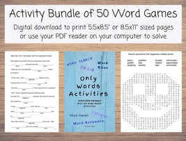 Word Activity Book for Adults with 100 Word Games, Word Search, Fallen P... - £3.18 GBP
