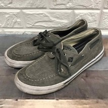 Sperry Top-Sider Gray Canvas Bahama II Boat Washed Casual Shoes Mens 8 - $36.18