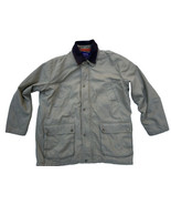 Vintage Izod Mens Thick collared Coat Winter Jacket  Sz XXL Khaki Canvas - £41.37 GBP