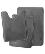 Grey 3PC Bathroom Rug Memory Foam Bath Mat Set  - £60.05 GBP