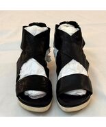 Eileen Fisher Black Leather Gladiator Sandal Sneakers Zip Back Women&#39;s 11 - $441.38 MXN