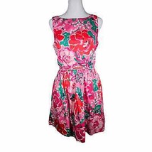 Lilly Pulitzer Womens Aleesa Dress Pink Floral Back Cutout Sleeveless Si... - $43.11