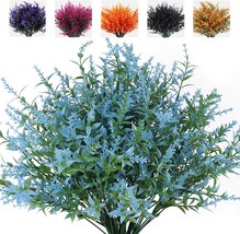 Recutms Blue Faux Uv-Resistant Flower Plastic Shrubs Indoor Outside Hanging - $31.95