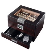Ebony Wood- With Drawer and Digital Hygrometer Mantello Cigars Humidor, ... - £81.94 GBP