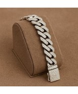7.5 Inch Hip Hop Miami Cuban Link Bracelet 18K White Gold Plated 16mm - $24.70