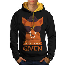 Wellcoda Zero Fox Given Urban Mens Contrast Hoodie, Wildlife Casual Jumper - £31.12 GBP