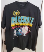 Mens XXL Baseball M.V.P. Black Multicolor Graphic T-Shirt Made in USA - £14.80 GBP