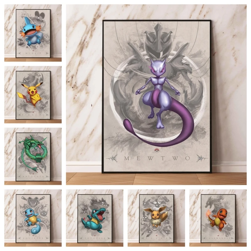 Canvas Artwork Painting Pokemon Squirtle Friends Gifts Modern Home Prints And - £6.92 GBP+