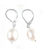 Sterling Silver Leverback with Cultured Pearl Drop Earrings, White - $27.15 CAD