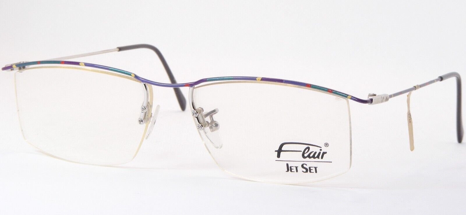 Vintage Flair Jet Set 746 548 Multicolore Unique Rare Lunettes 54-20-135mm - $95.01