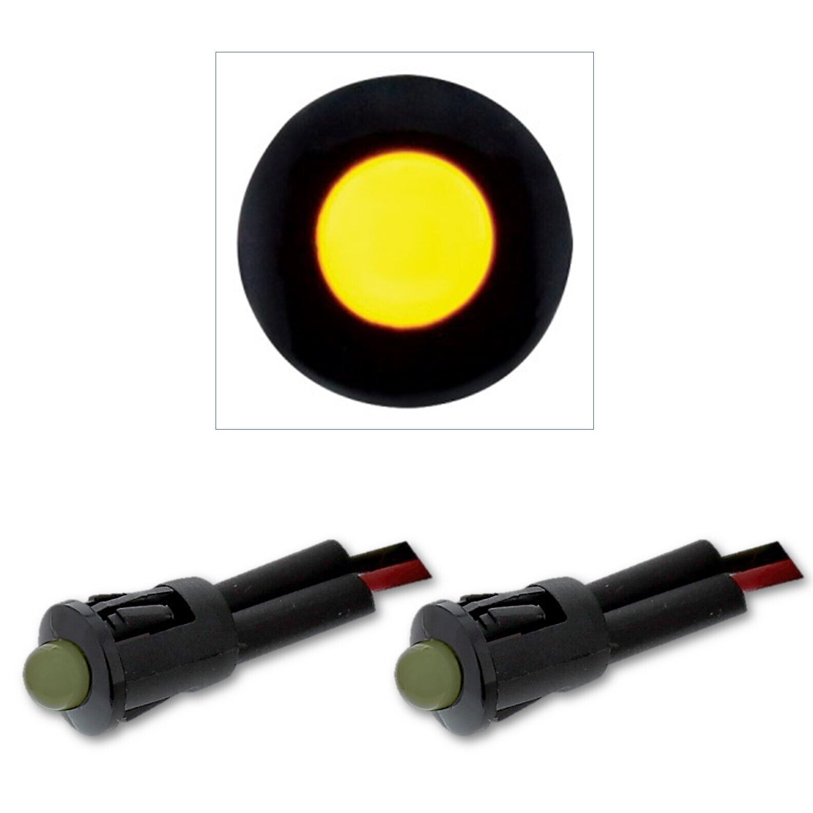 1/4&quot; Amber LED Snap-In Dash Switch Indicator Pilot Light Lamp Car Truck ... - $6.99