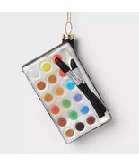 NWT WONDERSHOP 2024 Glass WATERCOLOR PAINT PALETTE Christmas Tree Ornament - £13.06 GBP