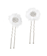 David Tutera Bridal Hair Pins Silver Flower With Rhinestones &amp; Netting - $454.94 MXN