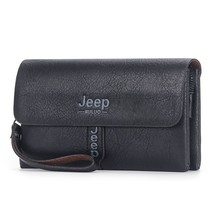 JEEP BULUO Mens Wallet Clutch Bag PU Leather Coin Purse Long Fashion Business St - £26.20 GBP