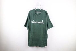 Vintage 90s Diamond Supply Co Mens 2XL Faded Spell Out Short Sleeve T-Shirt USA - £31.54 GBP