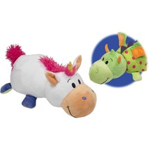 FlipaZoo 16&quot; Plush 2 Sided Dragon Unicorn Stuffed Animal Flip A Zoo Pillow Plush - £15.45 GBP