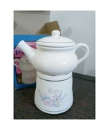 Vintage Ceramic Teapot Potpourri Burner Floral Stamped Taiwan On The Bottom - $16.82