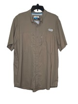 Magellan Men&#39;s Shirt Outdoors Fishing Gear Loose Fit Button Down Mag Wick Tan XL - £12.41 GBP