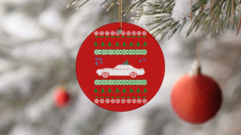 1970 Mercury Cougar Eliminator Ugly Christmas Sweater Circle Ornament - £14.90 GBP