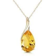 Galaxy Gold GG 14k Yellow Gold 18&quot; Necklace with Natural Pear-shaped Citrine - £422.67 GBP