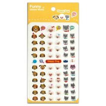 CUTE HAPPY DOG AND CAT GEL STICKERS Sheet Animal Craft Scrapbook Raised ... - $2.49