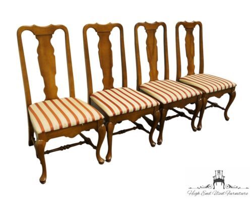 Set of 4 BROYHILL FURNITURE Solid Cherry Traditional Style Dining Side Chairs... - $1,757.49