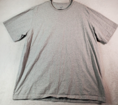 Lands&#39; End Tee Shirt Men Size XLT Gray 100% Cotton Short Casual Sleeve Crew Neck - £7.34 GBP