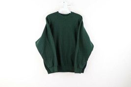 Vintage 90s Streetwear Mens XL Blank Faded Crewneck Sweatshirt Hunter Green USA - £38.91 GBP
