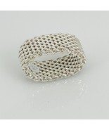 Size 4 Tiffany &amp; Co Somerset Ring Mesh Weave in Sterling Silver - $299.00