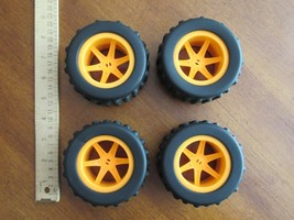 4 BIG K&#39;NEX WHEELS Soft Terrain Trekker Tire Dune Buggy Monster Truck Or... - $16.15