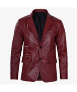 Blazer uomo marrone elegante in pelle fatto a mano abbigliamento formale... - $2,959.77 MXN+