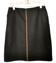 J. Crew Black Skirt Womens Size 6 Wool Nylon  Blend Pockets Lined Side Zipper - £18.77 GBP