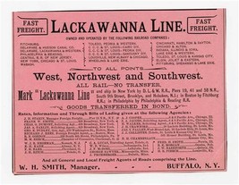 Original 1890&#39;s Lackawanna Line Ad West Northwest &amp; Southwest  - £15.55 GBP
