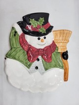 Fitz And Floyd Omnibus Snow Gentleman Salad Plate NEW Christmas - £17.58 GBP