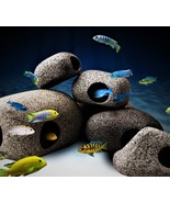Hollow Resin Stone Aquarium Decor - 17cm - Cichlid Fish cave, Shrimp, an... - $372.62 MXN