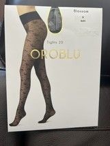 OROBLU Tights 20 Den &quot;Blossom&quot; Size Small Black NEW - £15.68 GBP