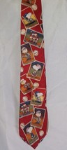 Genuine Peanuts Brand &quot;Play Ball&quot; 100% Silk Made In USA Red Classic Necktie - £13.44 GBP