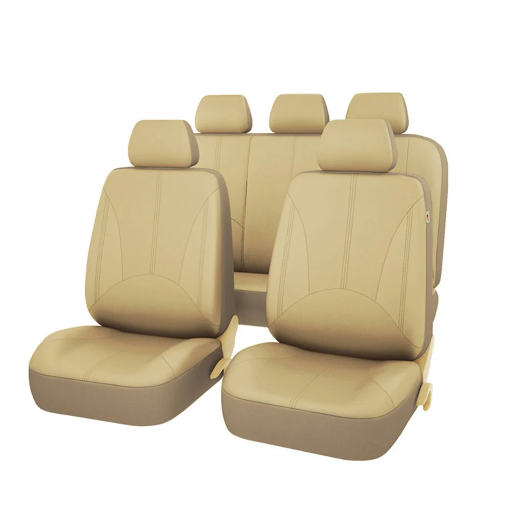 9/4PCS Car Seat Covers Universal Breathable Leather Seat Protector Set Auto - £28.18 GBP+