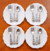 Dollhouse Ceramic Plates and Silverware Sunday Best Sets 1/12 Scale - £2.90 GBP+