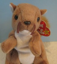 TY Beanie Babies Baby plush  &quot;NUTS &quot; BROWN BUSHY TAIL SQUIRELL - £7.91 GBP