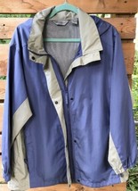 Vtg Eddie Bauer Wind Jacket Coat Women&#39;s XL Mesh Vents Back Snaps Zip Pkts Hood  - £22.97 GBP
