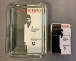 Scarface Poster Image Glass Ashtray and Flip Top Oil Lighter Windproof Set - £47.43 GBP